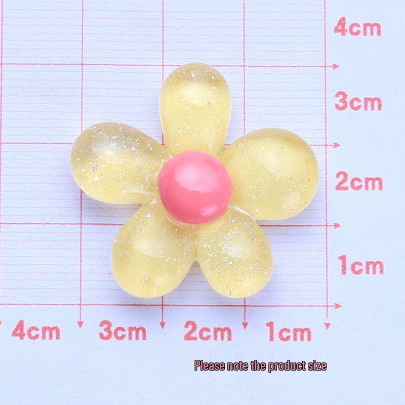 Ice-Clear Glitter Five-Petal Flower Medium DIY Jewelry Hair Clip Resin Kit