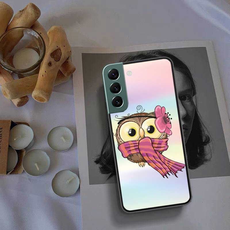 Baby Cute Owl Lover Cartoon Candy Winter Phone Case For Samsung Galaxy A12 A22 A32 A42 A52 A72 A54 A34 A24 A14 A73 A53 A33 A23 A