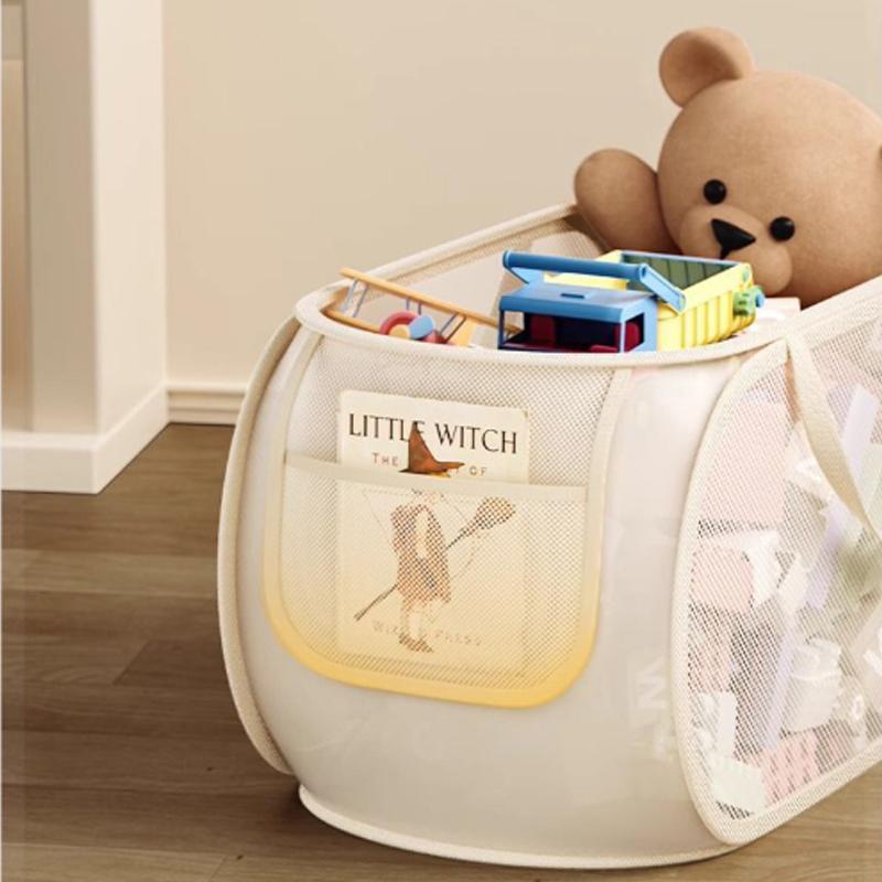 Large Capacity Storage Basket Folding Mesh Laundry Basket Dirty Clothes Storage Basket Toy Storage Box Clothing Sorting Basket