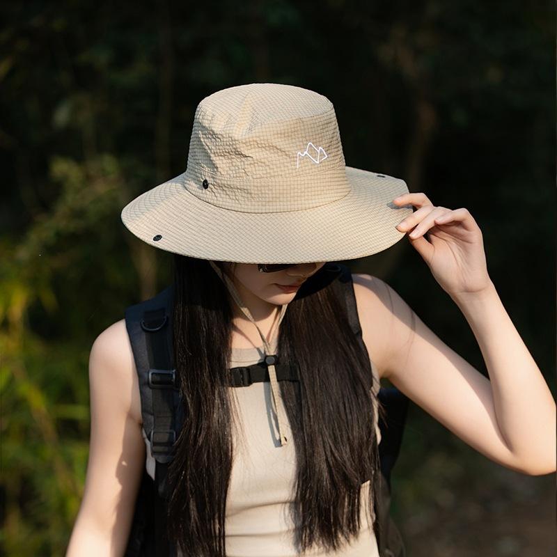 Summer Wide Large Brim Men Fisherman Hat Fishing Hiking Climbing Outdoor Sun hat Breathable UV Protection Waterproof Bucket Hat
