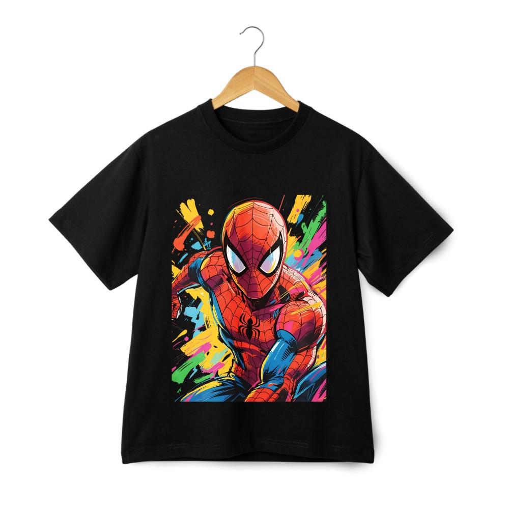 Spider - Man Colorful Graffiti Short -Sleeve T - Shirt, Unisex Marvel Trendy Top