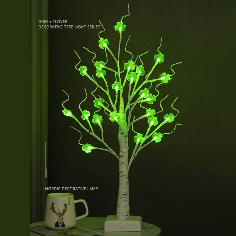 Plastic LED Shamrock Tree Decoration Light for Patrick's Festival Event Safe Design Easy Assembly Child Friendly
