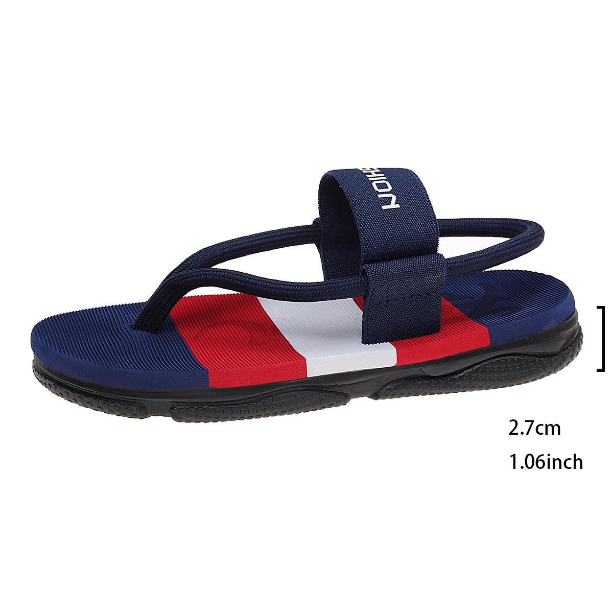 

Fashion Beach Outdoor Sandals High Quality Brand Men Flip Flops WoMen Fashion Breathable Thicken Casual Beach Slippers Summer Outdoor 41 синий