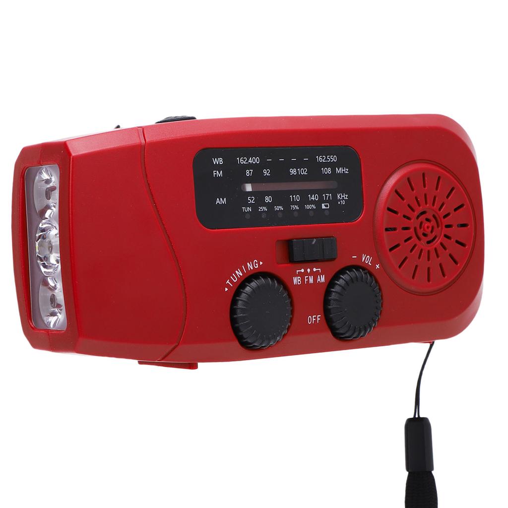 Solar Radio Multifunctional Rechargeable Hand Cranked Emergency Radio for Camping Backpacking Survival Situations