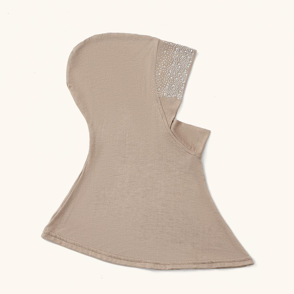 New Jersey Rhinestone Band Instant Hijab Full Cover Neck Turban for Woman Muslim Ready to Wear Hijabs Underscarf Turbante Mujer