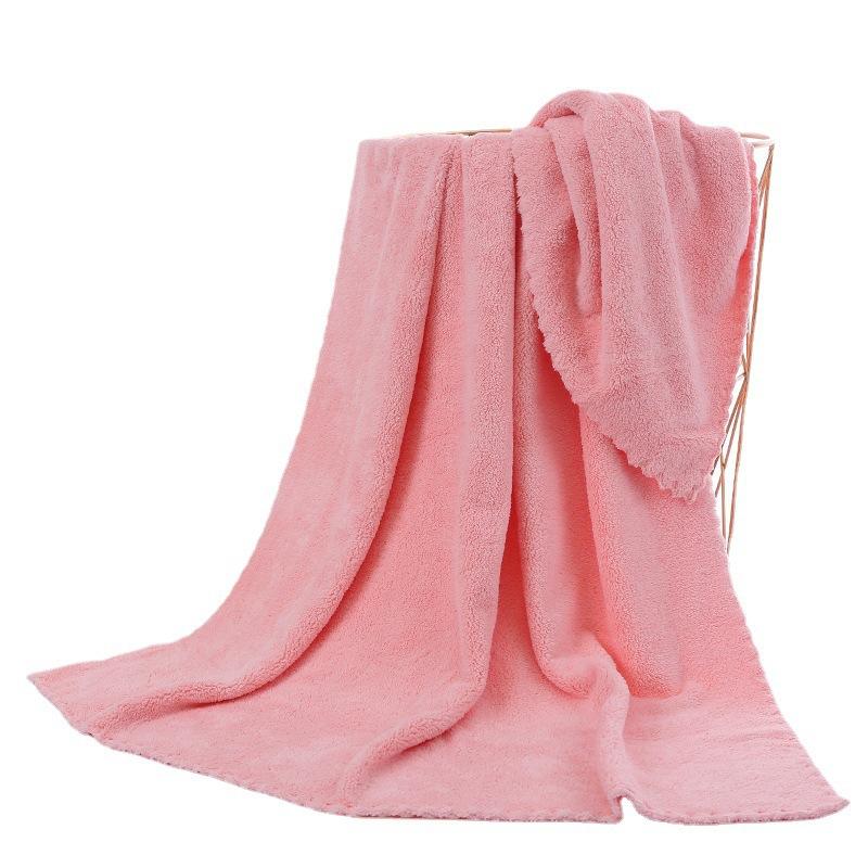Coral Fleece Towel Bath Towel Enlarged and Thickened Soft Absorbent Lace 70*140 Quick-drying Beach Towel