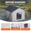 Heated Cat House Foldable Kitty Shelter with Heated Pad Gray Middle