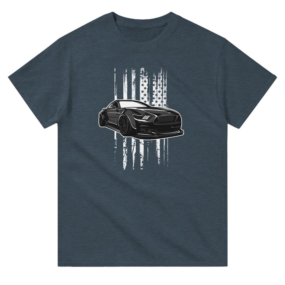 Футболка с круглым вырезом Mustang - Плотный 100% хлопок, Классический крой, Прочная повседневная унисекс футболка XXXL