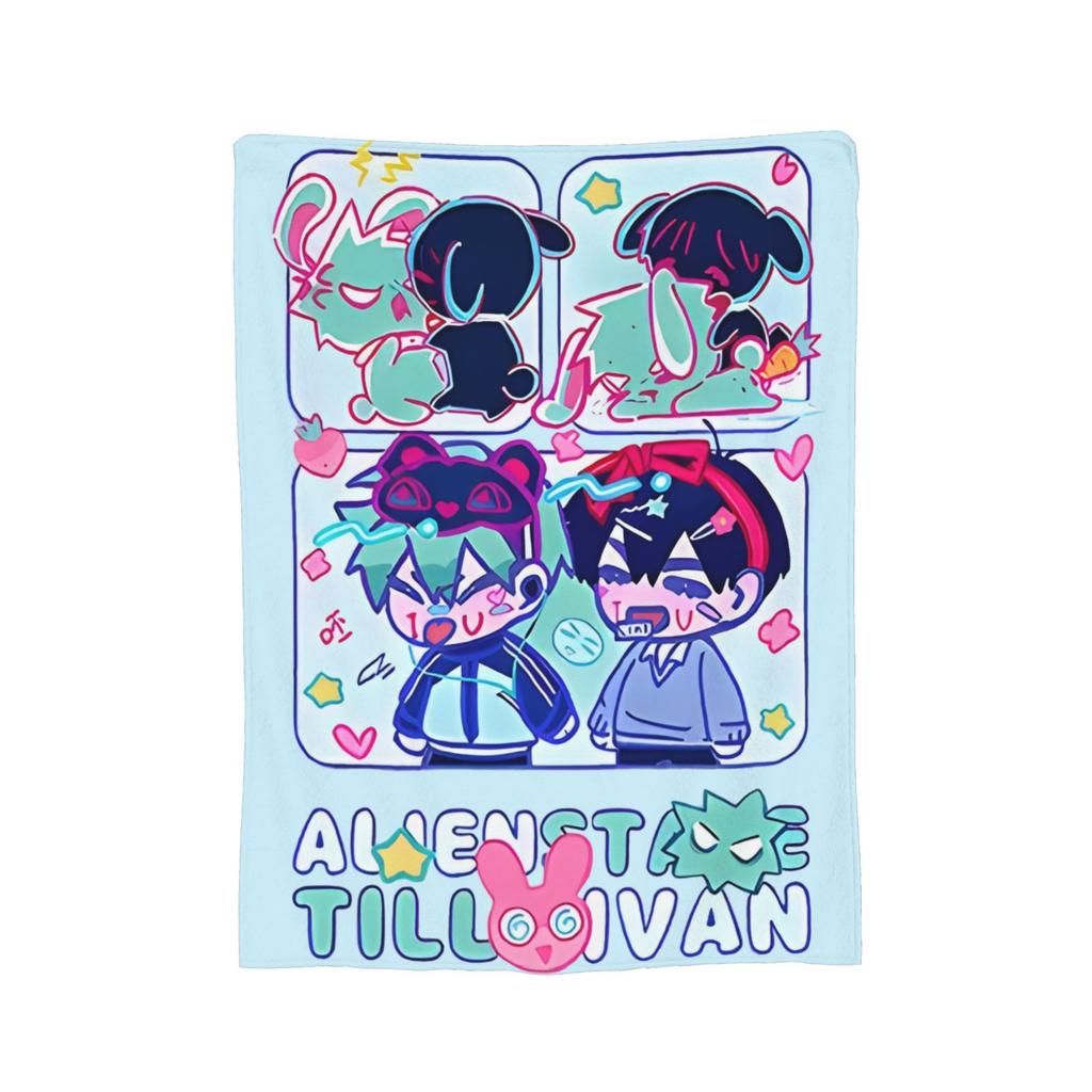 Alien Stage Anime Blanket Flannel Mizi Sua Till Ivan Hyuna Luka Lightweight Throw Blanket for Airplane Travel Bed Rug