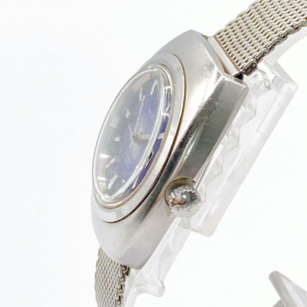 Used 395 ORIENT Women's Watch Manual Winding Operating Blue Dial