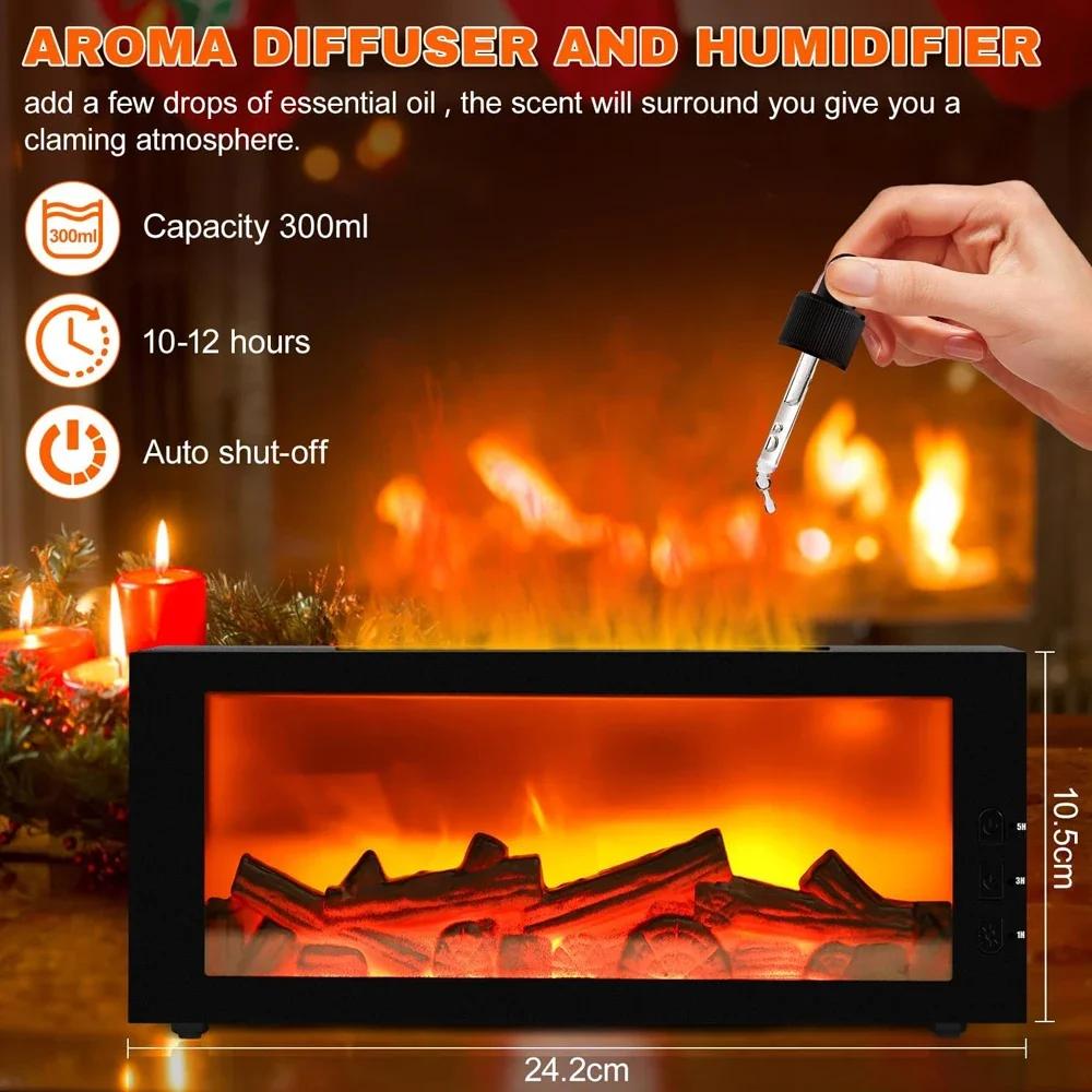 7-Color LED Flame Humidifier & Essential Oil Diffuser Aromatherapy & Night Light for Home Decor