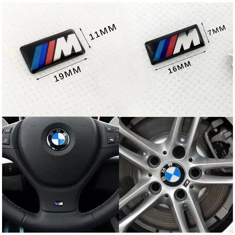 For All BMW E46 E39 E38 E90 E60 E36 F30 F20 X1 X3 X5 M Logo Car Steering Wheel Hub Caps Center Emblem Badge Sticker DIY Sticker