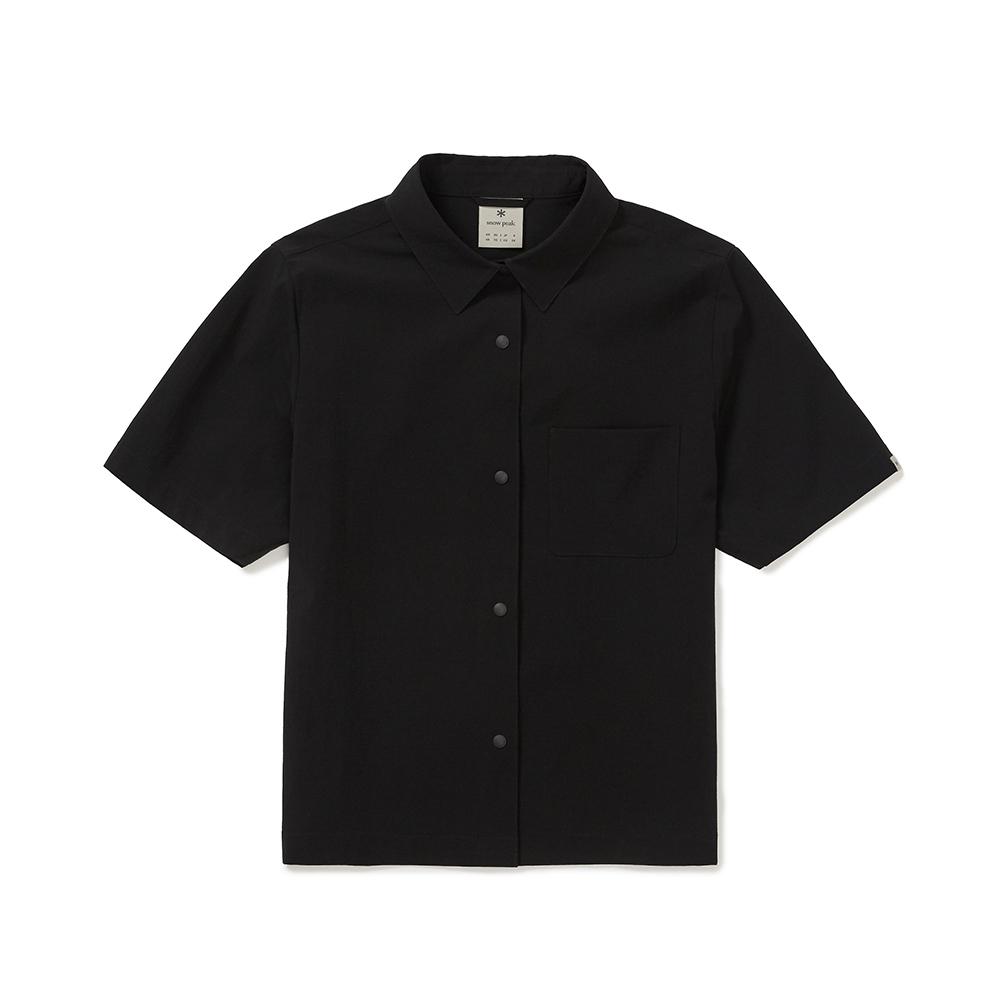 [Snowpeak] Air Dot Women's Pocket Short Sleeve Shirt Black (S25MWTSH35)