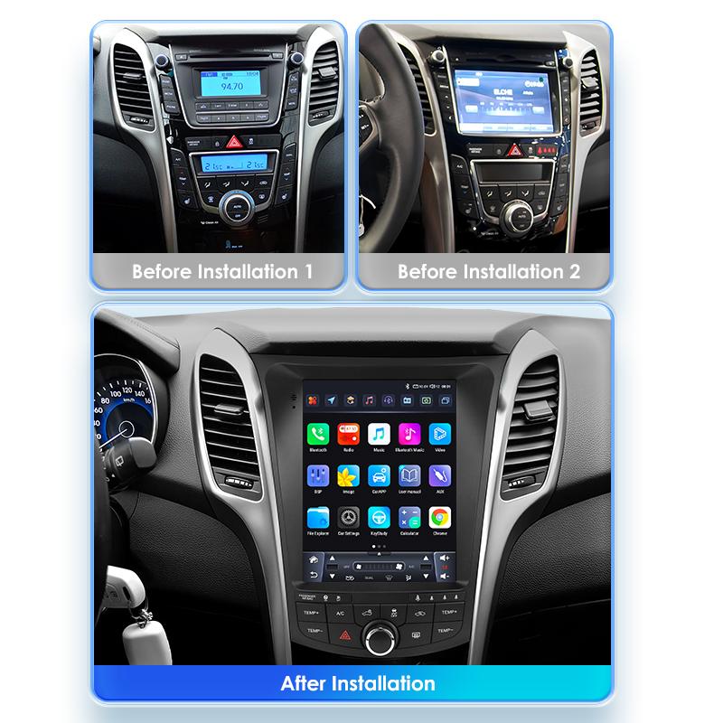 Hizpo 9.7inch For Tesla Style Car Radio For Hyundai I30 GD Elantra GT 2011 - 2017 Android Auto 4G Wireless Carplay DSP Multimedia Player 2Din Stere