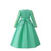 European & American Girls' V-Neck Satin Embroidered Princess Evening Gown