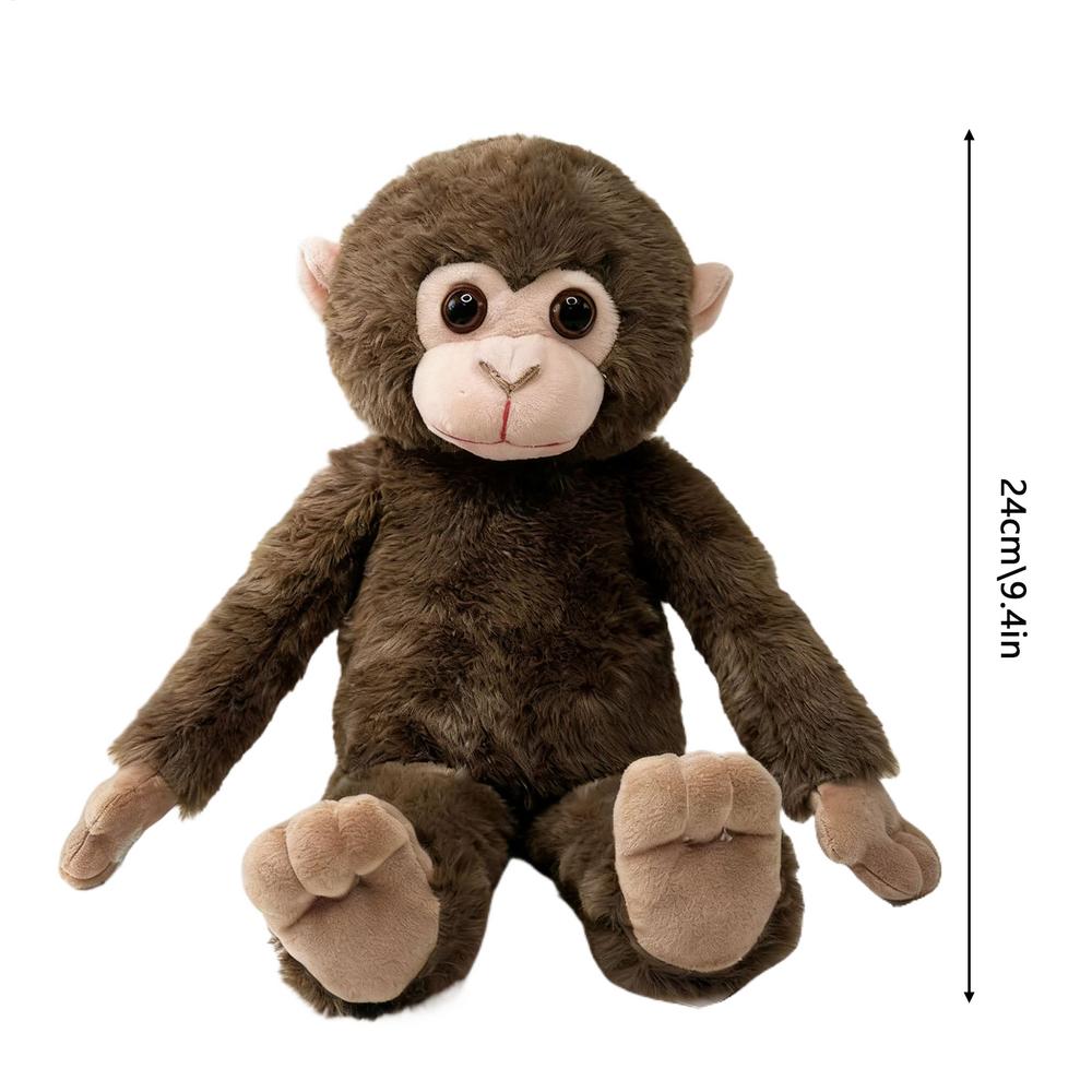 

Realistic Long-Hand Monkey Plush, Soft Small Animal Stuffed Doll for Kids Adults Office Bedroom Living Room Travel Birthday Gift кавовий
