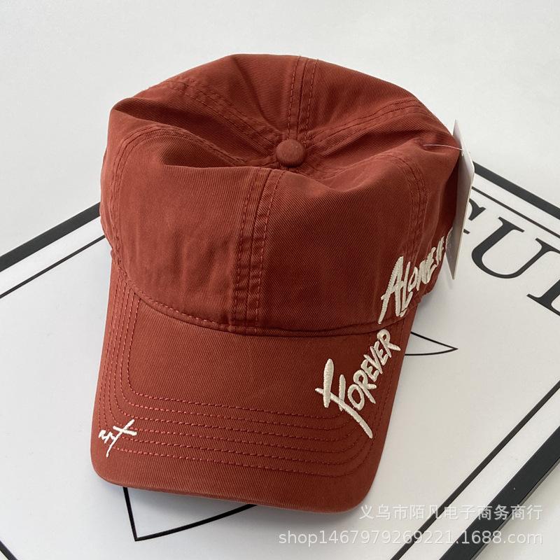 American Side Letter Soft Top Baseball Cap Women's Spring and Summer Wide Brim Sun Hat Street Versatile Cap Men