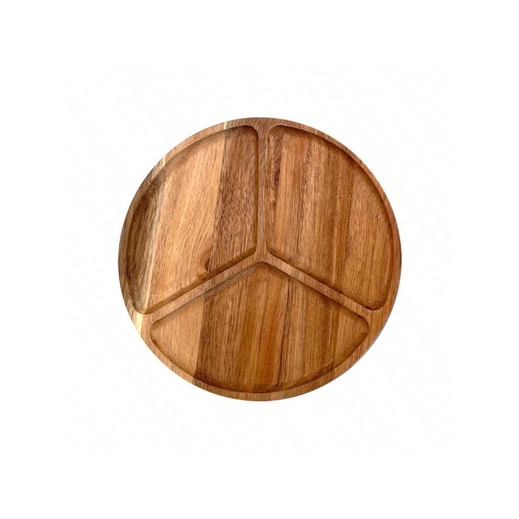 Leeseph Acacia Wood Serving Plate, Food Tray Nut Candy Bowl Fruit Storage Bread Plate Snack Tray or Home Office Decor Tray