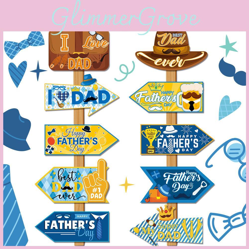 Day Father Themed Paper Wooden Stakes Directional Signs Party Scenes Decor Props