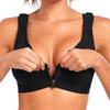 Sports Wire-Free Bra with Large Cup and Front Zipper