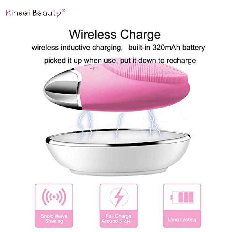 Elektromos vezeték nélküli arctisztító kefe szilikon arcmosó kefék Anion importált bambusz faszén arctisztító