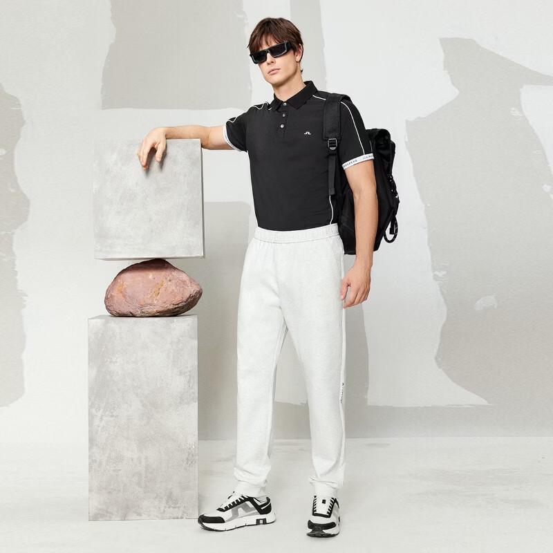 J.Lindeberg Men's Sunscreen Contrast Letter Polo Shirt