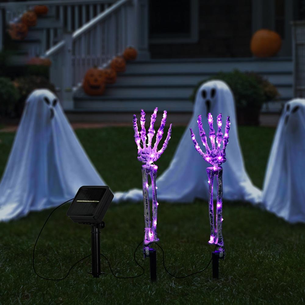 

Halloween Party Skeleton Hand Lamp Horror Props Skull And Hand Inserted Lamp Home