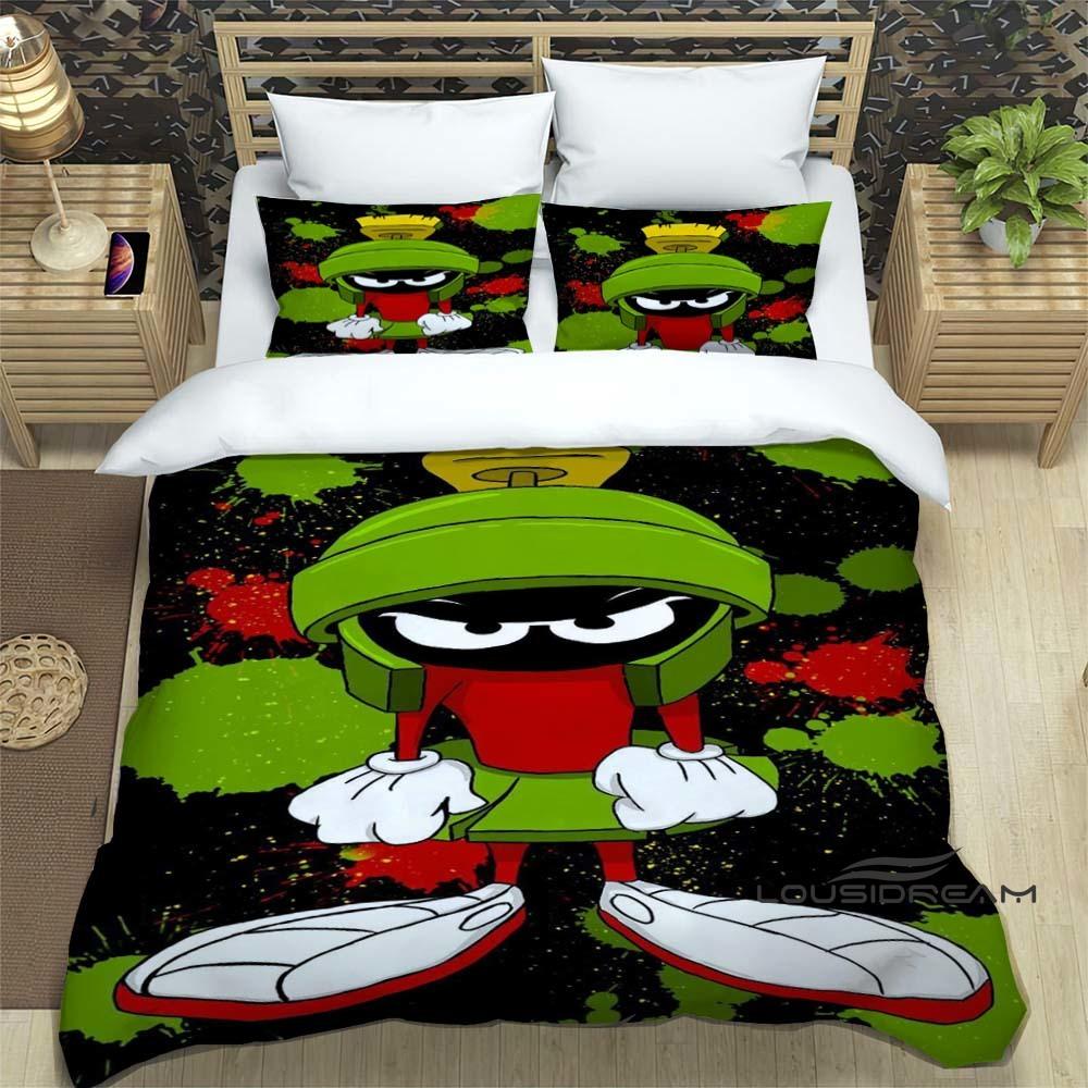2026 New Cartoon "Marvin The Martian" Themed Duvet Cover and Pillowcase Set, Children's Bedding Set, Bedroom Decor