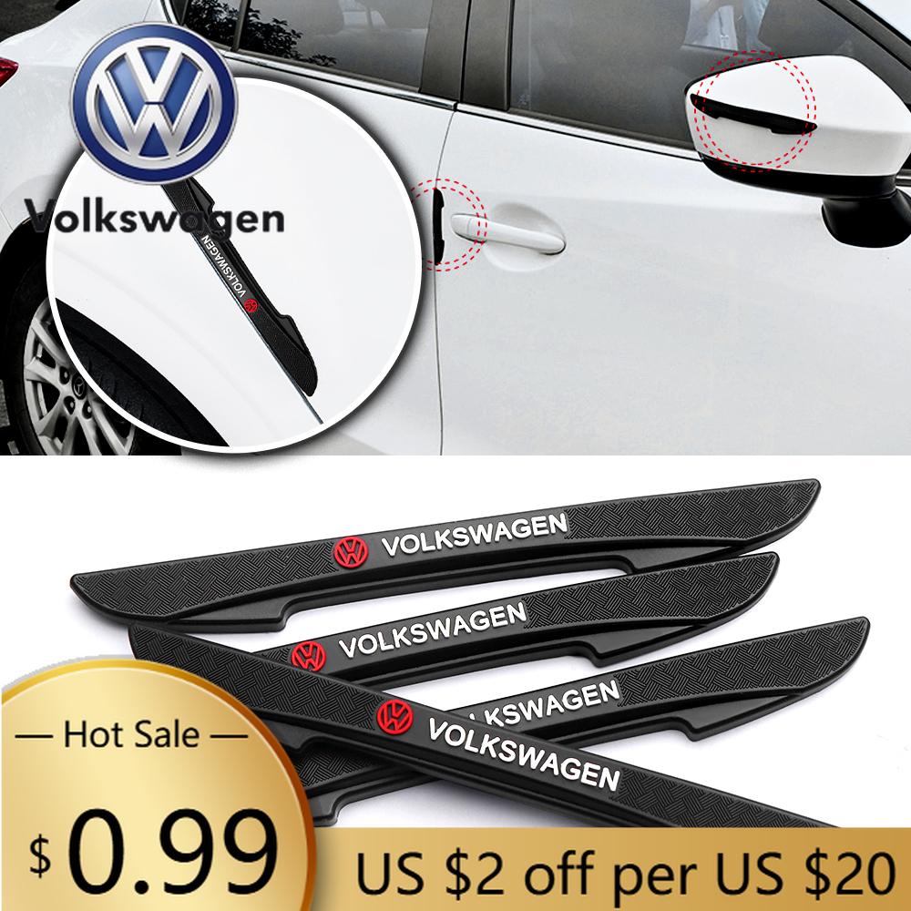 For VOLKSWAGEN VW 4Pcs Car Anti-Collision Bumper Strips Door Side Edge Protective Stickers For Volkswagen VW R Line Polo Jetta M