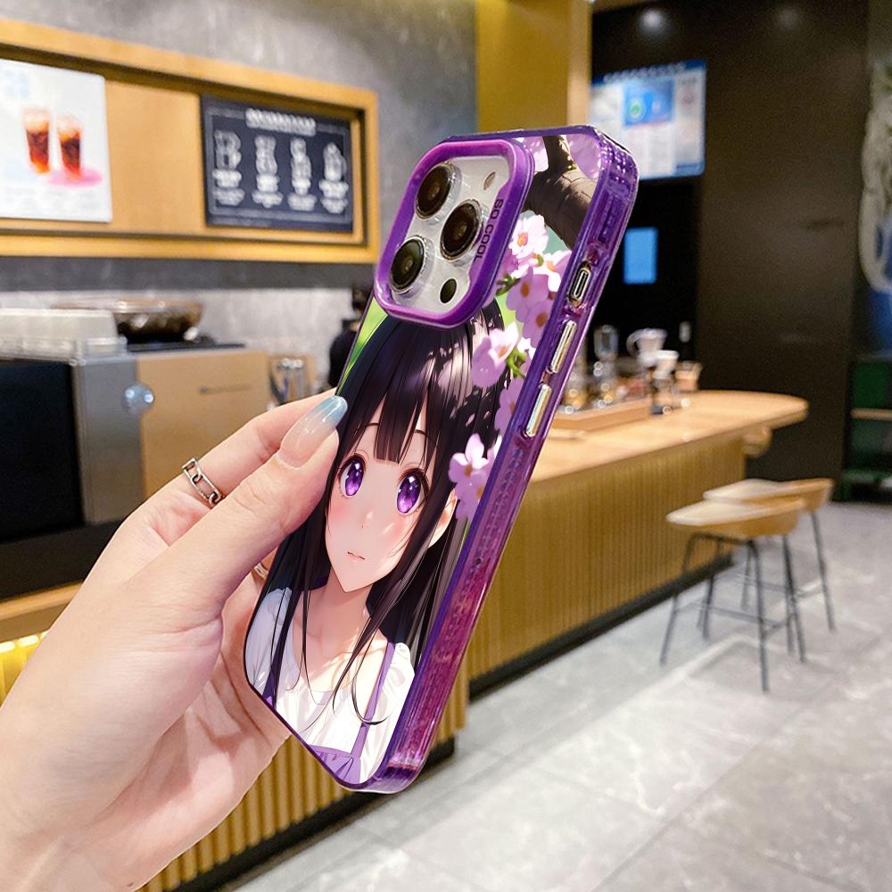 Hyouka Chitanda Purple Translucent Mobile Phone Case for iPhone 17 16 15 14 13 12 11 X XR XS Air Pro Max Plus Colorful Cover