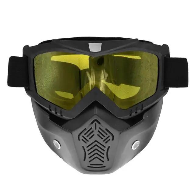 Motorcycle Goggles Detachable Cross-country Ski Goggles for Open Face Helmets Windproof and Dustproof Fashionable Sun Visor