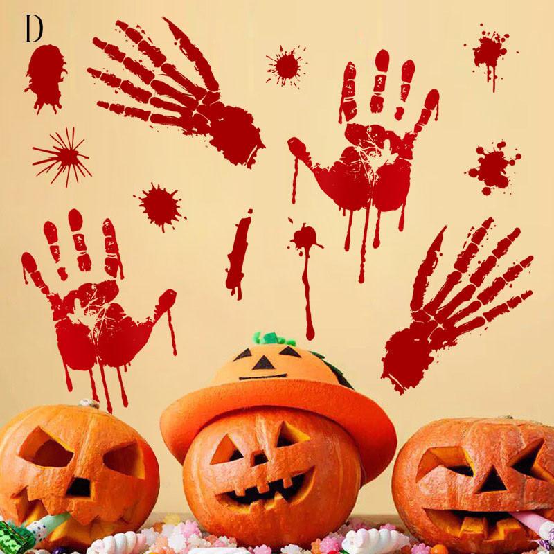 Trace Decoration Halloween Vinly Decal Blooding Handprint Sticker Bloody
