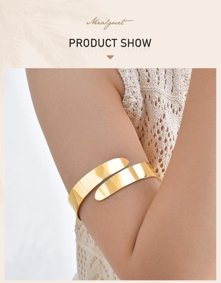 Edelstahl Oberarmband Manschette Armbänder für Damen Mädchen, Boho Armband, Verstellbares Oberarm Armreif