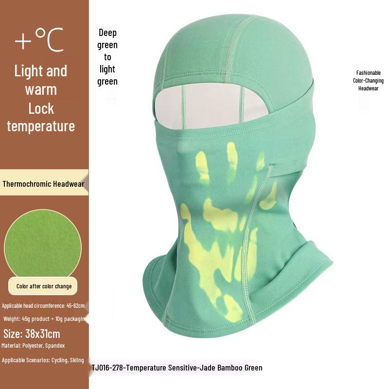 Color-Changing Thermal Winter Cycling Balaclava: Velvet-Lined, Windproof, Heat-Sensitive Ski Face Mask.