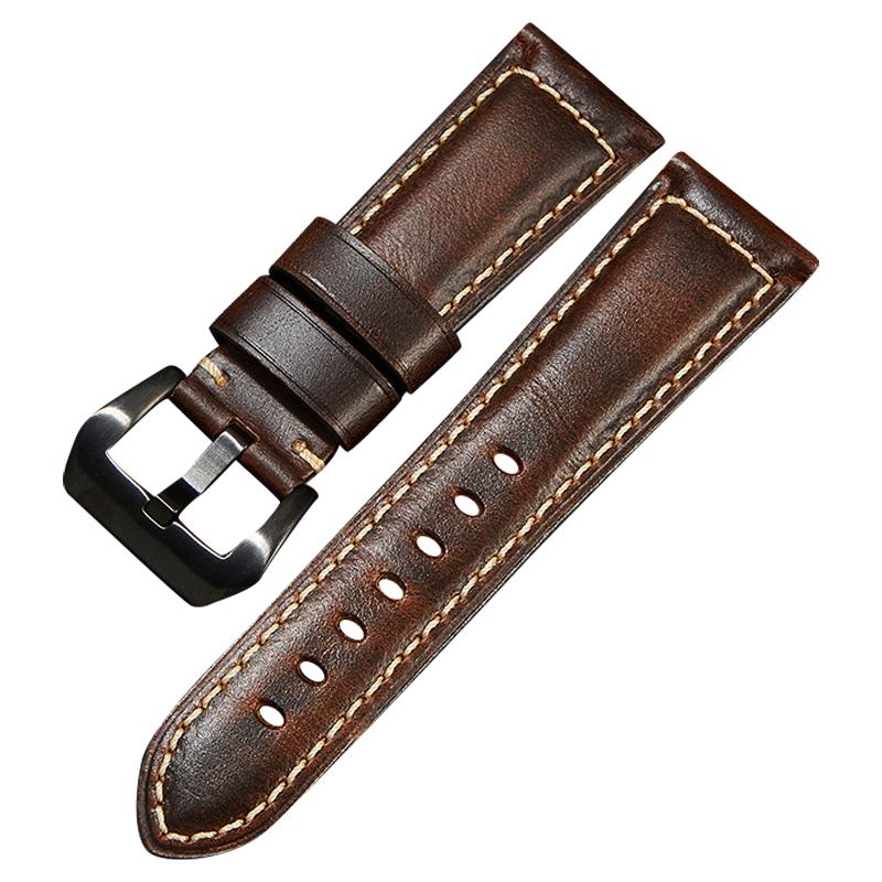 

Retro Watch Band 22mm Genuine Cow Leather Wristwatch Strap K