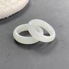 A-Grade Pure White Myanmar Jade Ring with Water Head - Fixed Size Pair Rings