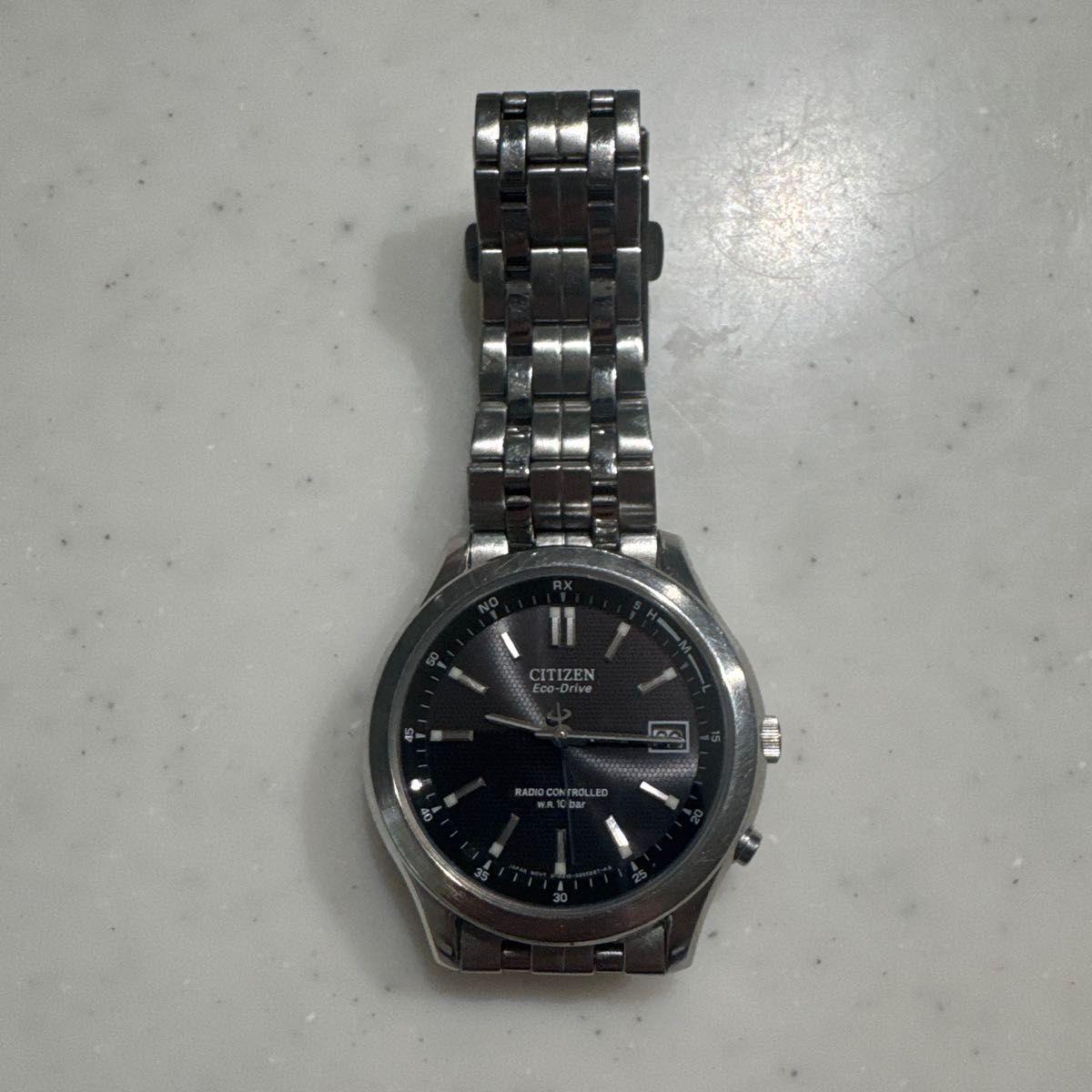 Used CITIZEN Eco-Drive Radio Solar Men s Watch Black Dial