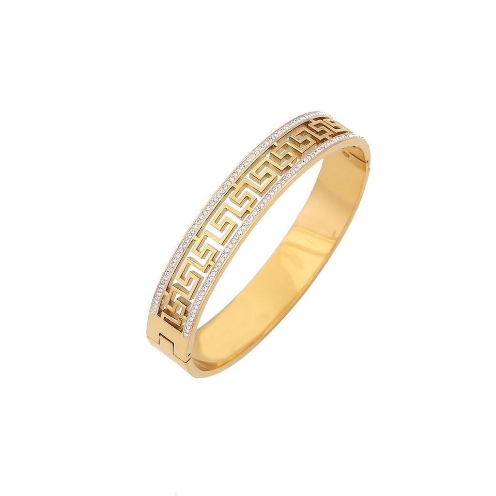 Eis Süßes Voll Diamant Schlangenarmband mit Zirkonia-Blumen – Edelstahl Europäischer & Amerikanischer Modeschmuck
