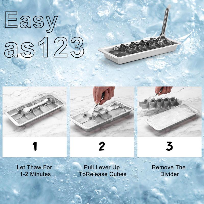 Stainless Steel Ice Cube Tray Stainless Steel Ice Cube Maker Freezer Square Ice Cube Mold tool Making for Milk and Drink Cooling