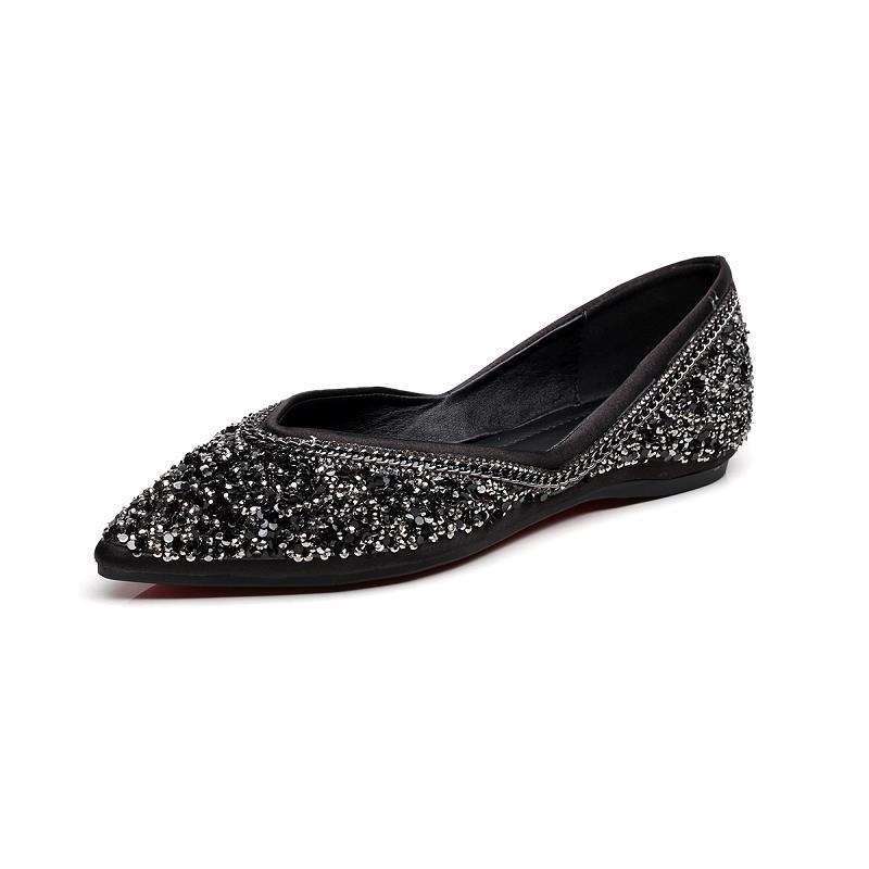 Pointed single shoes women's summer 2025 new Korean version tide shallow mouth flat shoes ladyshoes Doudou shoes student shoes lady shoes