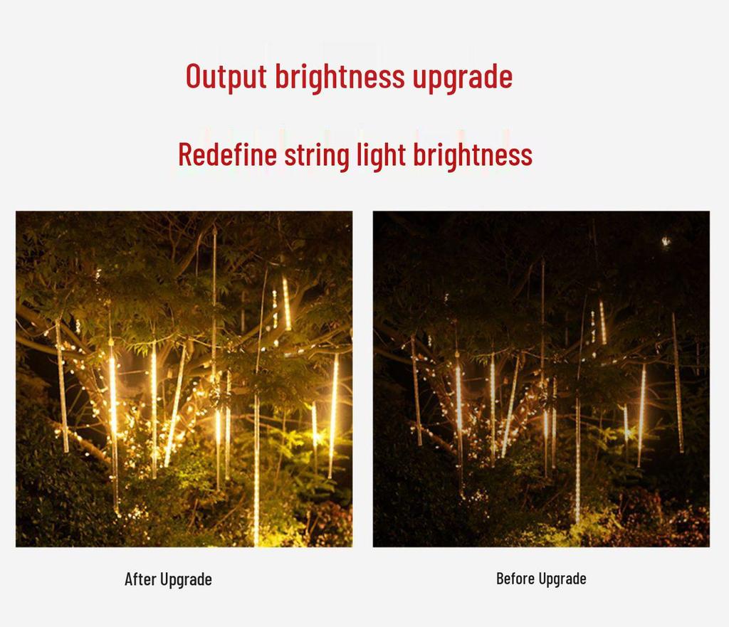 Wasserdichte LED Meteor Dusche Lichter für Bäume im Außenbereich - Dynamischer Fließender Sternenhimmel-Effekt