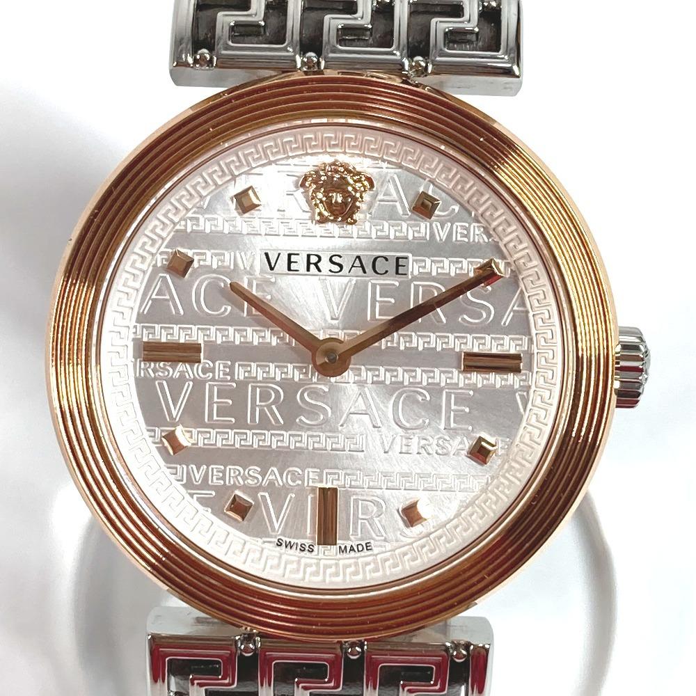 VERSACE VELW00922 medusa logo MEANDER Women's Wristwatch SS / Leather Gray Based