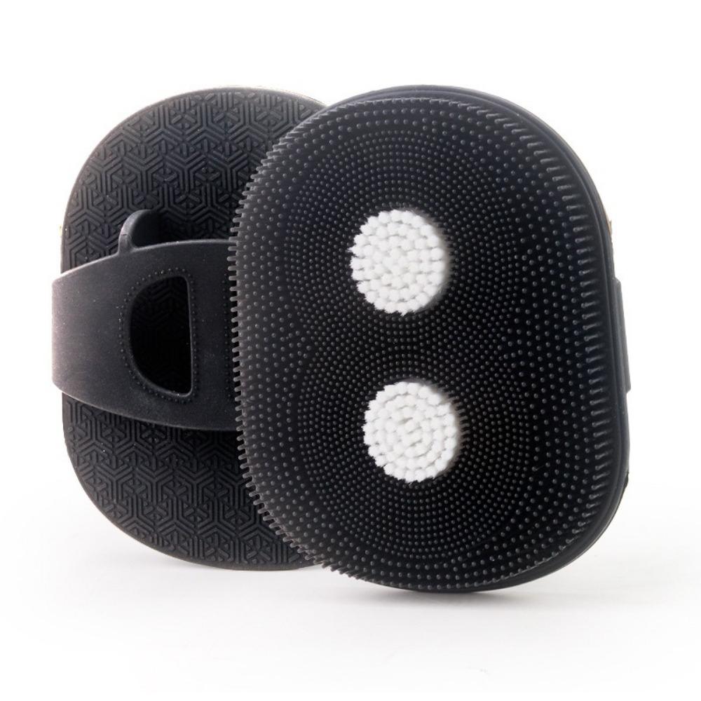 

Silicone Body Scrubbing Brush with Handle Shower Exfoliating Tool Foot Scrubbing чорний