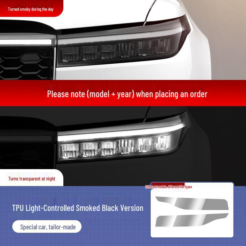 22-23 Ideal ONE/L7/L8/L9 Smoked Headlight Film: TPU Transparent Protective Film for Light Control