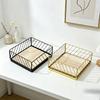 Iron Napkin Holder With Geometric Design For Dining Room And Cafe Decor