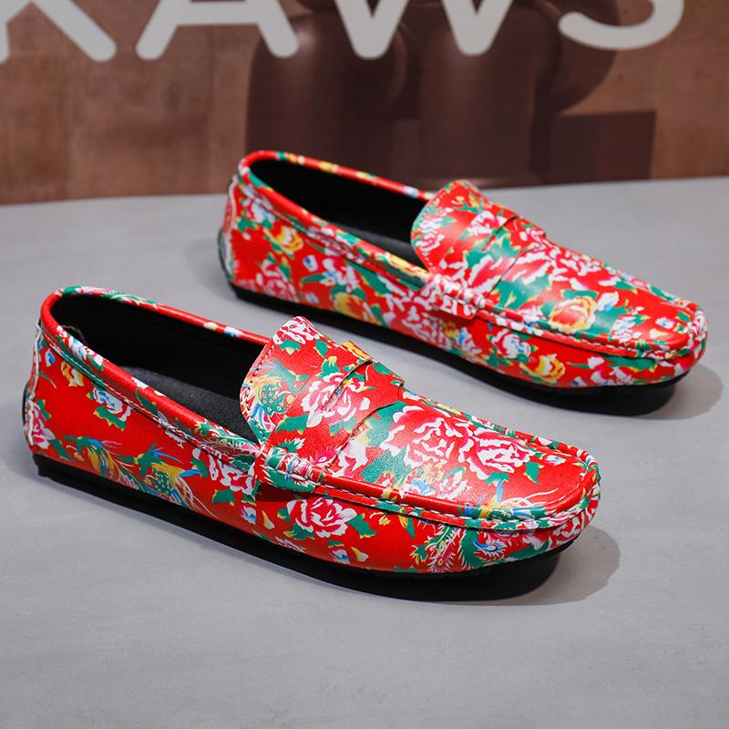 Pacecraft Shoes 39-48 Design Chinese Style Northeast Dahua Loafer Single Shoes For Man Cool Comfy Driving Soft Comfortable Boat Shoes Gift