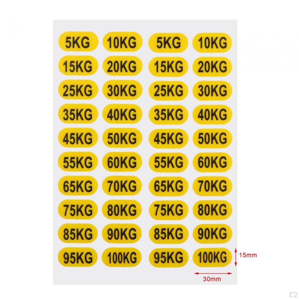 Weight Stack Labels Number Stickers 5-100 kg for Workout Strength Training