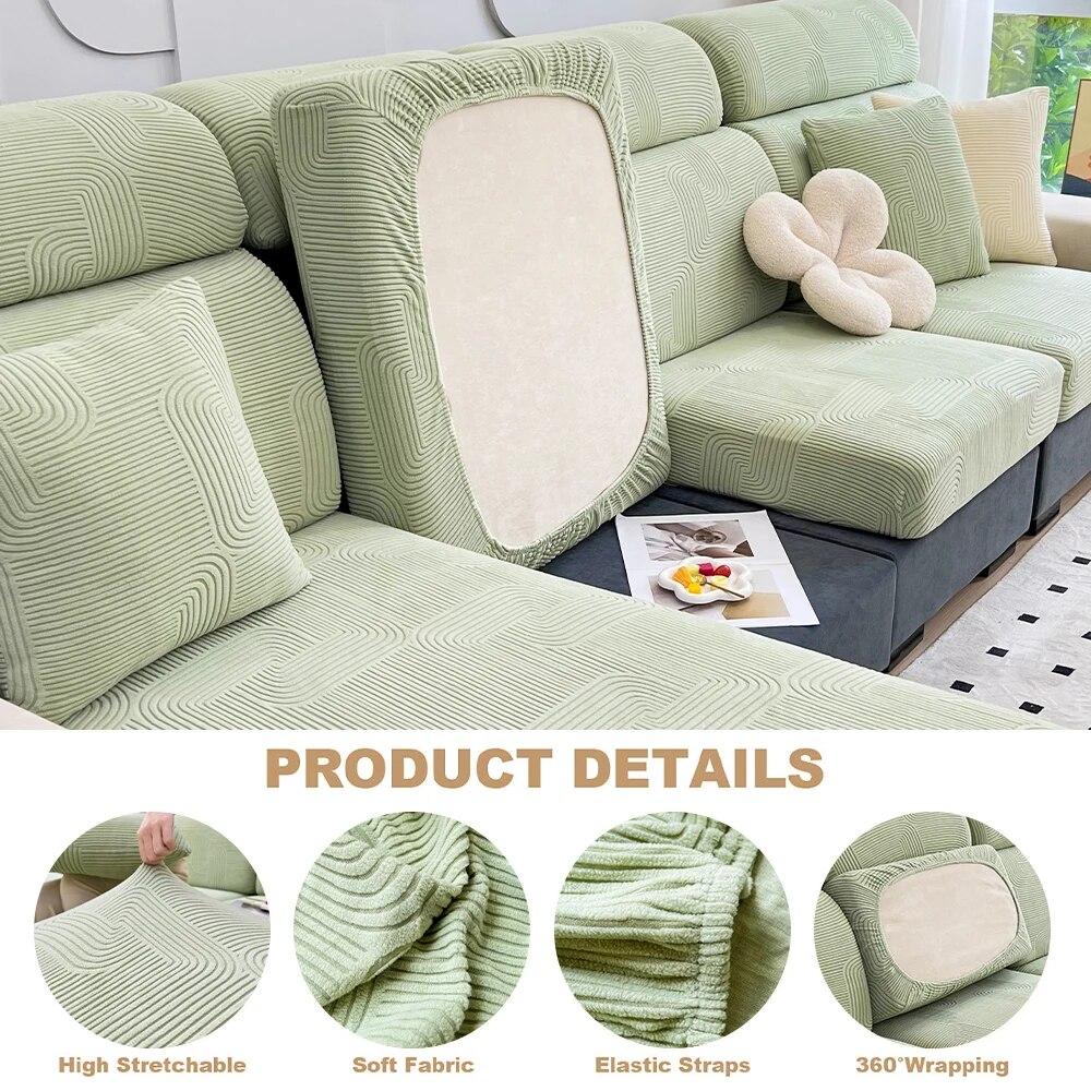 Jacquard-Sofabezug, elastischer Sofabezug, Möbelschutz für Haustiere, waschbar, abnehmbarer Sofa-Sitzkissen-Schonbezug