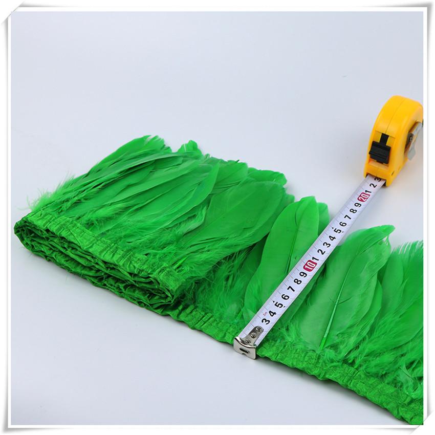 High Quality Multicolor Goose Feather Trims 2yards 6-8inches/15-20cm Fringed Feather Trim for Skirt/costumes Ribbon Feathers