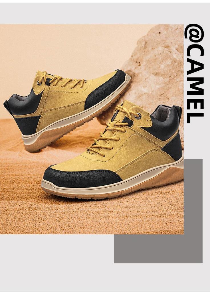 Men's Height-Boosting Casual Shoes, Breathable & Soft 6CM/8CM Sole, Wear-Resistant, Versatile Fashion Sneakers